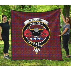 MacLeod Red Tartan Crest Quilt