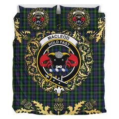 MacLeod of Gesto 01 Tartan Crest Bedding Set - Golden Thistle Style