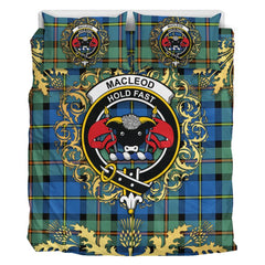 MacLeod of Harris Ancient Tartan Crest Bedding Set - Golden Thistle Style