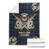 MacLeod of Harris Modern Tartan Gold Courage Symbol Blanket