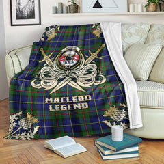 MacLeod of Harris Modern Tartan Gold Courage Symbol Blanket