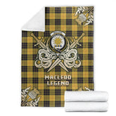 MacLeod of Lewis Ancient Tartan Gold Courage Symbol Blanket