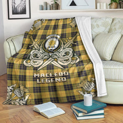 MacLeod of Lewis Ancient Tartan Gold Courage Symbol Blanket