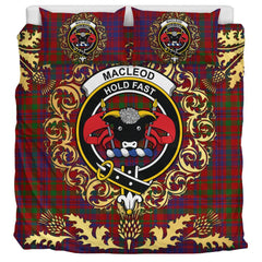 MacLeod of Tullibardine Tartan Crest Bedding Set - Golden Thistle Style