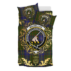 MacMillan Hunting 02 Tartan Crest Bedding Set - Golden Thistle Style