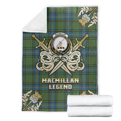 MacMillan Hunting Ancient Tartan Gold Courage Symbol Blanket