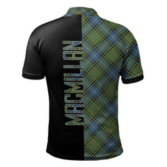MacMillan Hunting Ancient Tartan Polo Shirt Half of Me - Cross Style