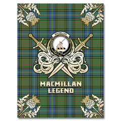 MacMillan Hunting Ancient Tartan Gold Courage Symbol Blanket