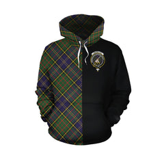 MacMillan Hunting Modern Tartan Hoodie Half of Me - Cross Style