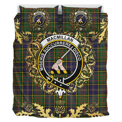 MacMillan Hunting Modern Tartan Crest Bedding Set - Golden Thistle Style
