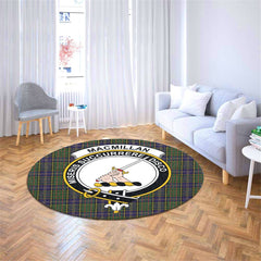 MacMillan Hunting Modern Tartan Crest Round Rug