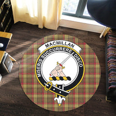 MacMillan Old Weathered Tartan Crest Round Rug