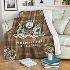 MacMillan Old Weathered Tartan Gold Courage Symbol Blanket