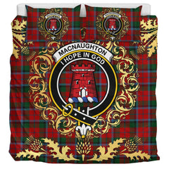 MacNaughton 01 Tartan Crest Bedding Set - Golden Thistle Style