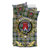 MacNaughton Dress Tartan Crest Bedding Set - Golden Thistle Style