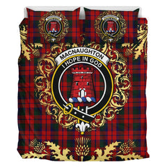 MacNaughton Logan Tartan Crest Bedding Set - Golden Thistle Style