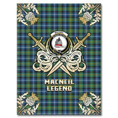 MacNeil of Barra Ancient Tartan Gold Courage Symbol Blanket