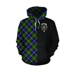 MacNeil of Barra Modern Tartan Hoodie Half of Me - Cross Style