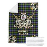 MacNeil of Barra Modern Tartan Gold Courage Symbol Blanket