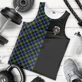MacNeil of Barra Modern Tartan Crest Men's Tank Top - Cross Style