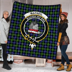 MacNeill of Barra Family Modern Tartan Crest Quilt