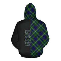 MacNeil of Colonsay Modern Tartan Hoodie Half of Me - Cross Style