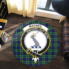 MacNeil of Colonsay Modern Tartan Crest Round Rug