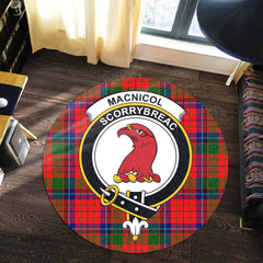 MacNicol of Scorrybreac Tartan Crest Round Rug