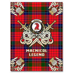 MacNicol of Scorrybreac Tartan Gold Courage Symbol Blanket