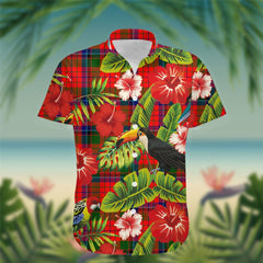 MacNicol (of Scorrybreac) Tartan Hawaiian Shirt Hibiscus, Coconut, Parrot, Pineapple - Tropical Garden Shirt