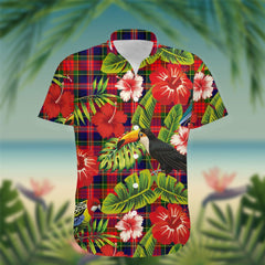 MacPherson Tartan Hawaiian Shirt Hibiscus, Coconut, Parrot, Pineapple - Tropical Garden Shirt