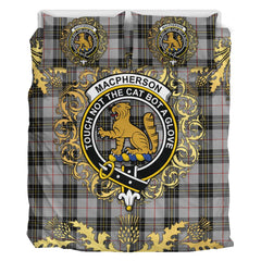 MacPherson 10 Tartan Crest Bedding Set - Golden Thistle Style