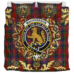 MacPherson 11 Tartan Crest Bedding Set - Golden Thistle Style