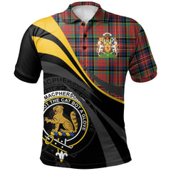 MacPherson Ancient Tartan Polo Shirt - Royal Coat Of Arms Style