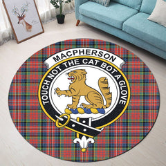 MacPherson Ancient Tartan Crest Round Rug
