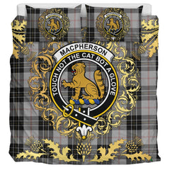 MacPherson Dress 01 Tartan Crest Bedding Set - Golden Thistle Style