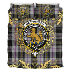 MacPherson Dress 02 Tartan Crest Bedding Set - Golden Thistle Style