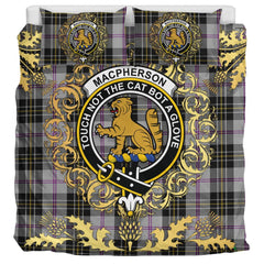 MacPherson Dress 02 Tartan Crest Bedding Set - Golden Thistle Style