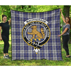 MacPherson Dress Blue Tartan Crest Quilt