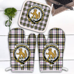 MacPherson Dress Modern Tartan Crest Oven Mitt And Pot Holder (2 Oven Mitts + 1 Pot Holder)