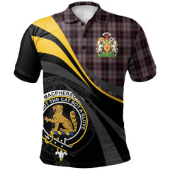 MacPherson Hunting Tartan Polo Shirt - Royal Coat Of Arms Style