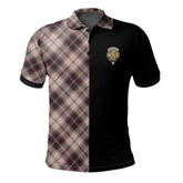 MacPherson Hunting Ancient Tartan Polo Shirt Half of Me - Cross Style