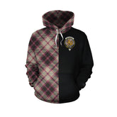 MacPherson Hunting Ancient Tartan Hoodie Half of Me - Cross Style