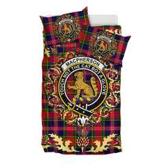 MacPherson Modern Tartan Crest Bedding Set - Golden Thistle Style