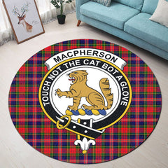 MacPherson Modern Tartan Crest Round Rug