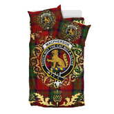 MacPherson of Cluny Tartan Crest Bedding Set - Golden Thistle Style