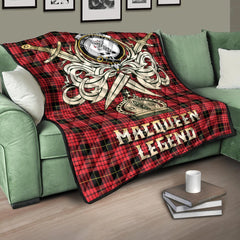 MacQueen Modern Tartan Crest Legend Gold Royal Premium Quilt