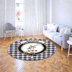 MacRae Dress Modern Tartan Crest Round Rug