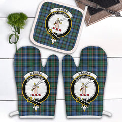 MacRae Hunting Ancient Tartan Crest Oven Mitt And Pot Holder (2 Oven Mitts + 1 Pot Holder)
