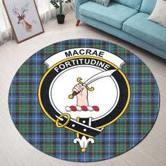 MacRae Hunting Ancient Tartan Crest Round Rug